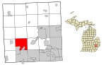 Oakland County Michigan Incorporated and Unincorporated areas Commerce Charter Township highlighted